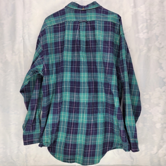 Vintage Arrow Carriage Trade XL Flannel US Made Long Sleeve Purple Green Plaid - Picture 6 of 7